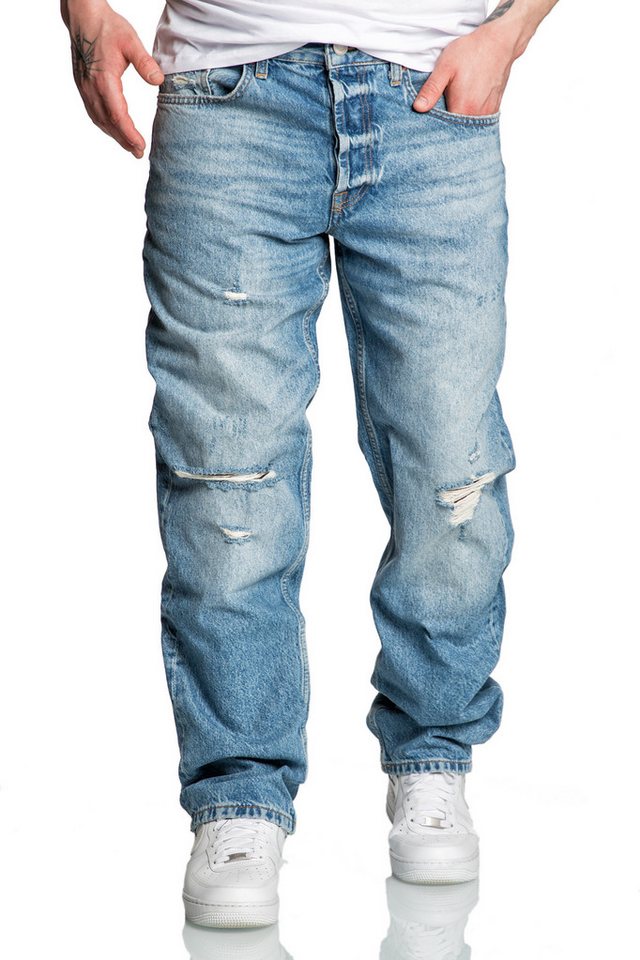 Amaci&Sons Loose-fit-Jeans YAKIMA 90s Baggy Jeans Herren Destroyed 90s Denim Jeans Hose Straight Baggy von Amaci&Sons