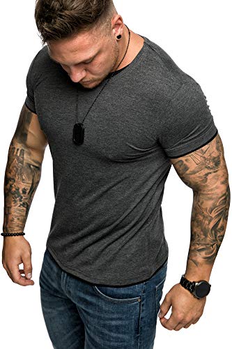 Amaci&Sons Oversize Doppel Farbig Herren Slim-Fit Crew Neck Basic T-Shirt Rundhals 1-0001 Anthrazit/Schwarz XXL Amaci&Sons Oversize Doppel Farbig Herren Slim-Fit Crew Neck Basic T-Shirt Rundhals 1-0001 Anthrazit/Schwarz XXL von Amaci&Sons