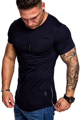 Amaci&Sons Oversize Herren Vintage T-Shirt Zipper Crew Neck Rundhals Basic Shirt 6004 Navyblau S Amaci&Sons Oversize Herren Vintage T-Shirt Zipper Crew Neck Rundhals Basic Shirt 6004 Navyblau S von Amaci&Sons