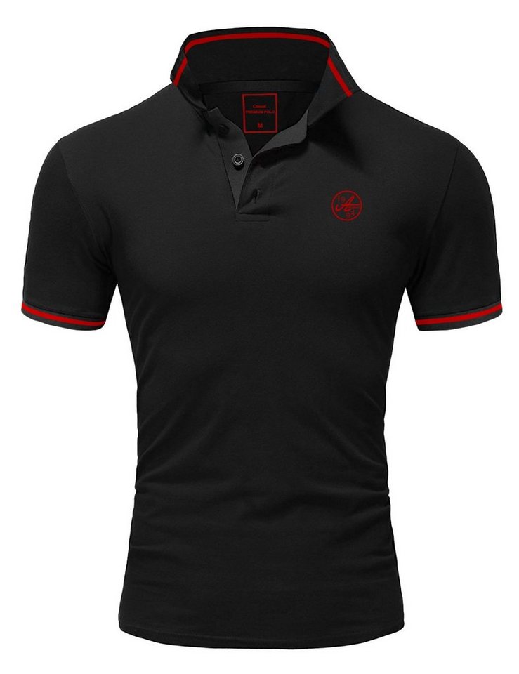 Amaci&Sons Poloshirt MACON Herren Basic Kontrast Stickerei Kurzarm Polohemd T-Shirt von Amaci&Sons