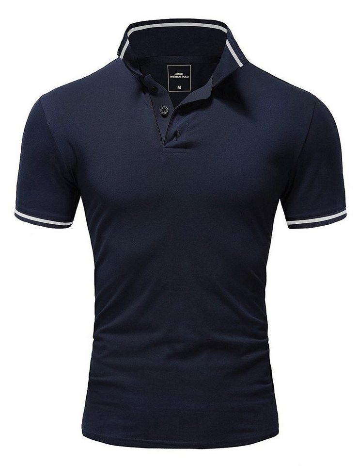 Amaci&Sons Poloshirt PROVIDENCE Herren Basic Kontrast Kurzarm Polohemd T-Shirt von Amaci&Sons