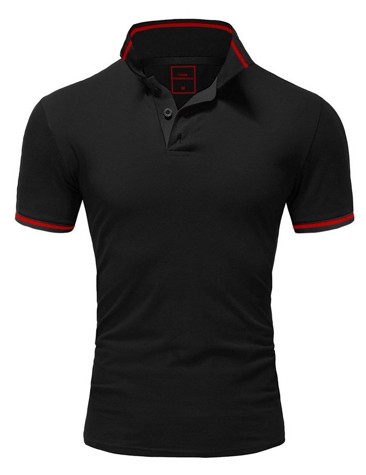 Amaci&Sons Poloshirt PROVIDENCE Herren Basic Kontrast Kurzarm Polohemd T-Shirt von Amaci&Sons