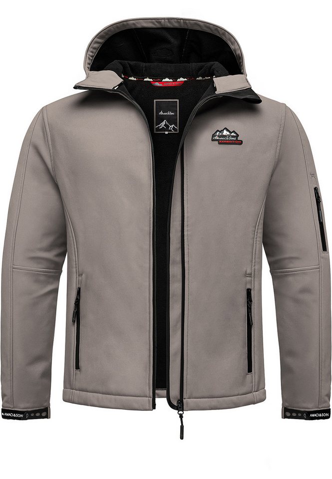 Amaci&Sons Softshelljacke DECATUR Softshelljacke Herren Herbst Winter Softshell Funktions Outdoor Regenjacke von Amaci&Sons