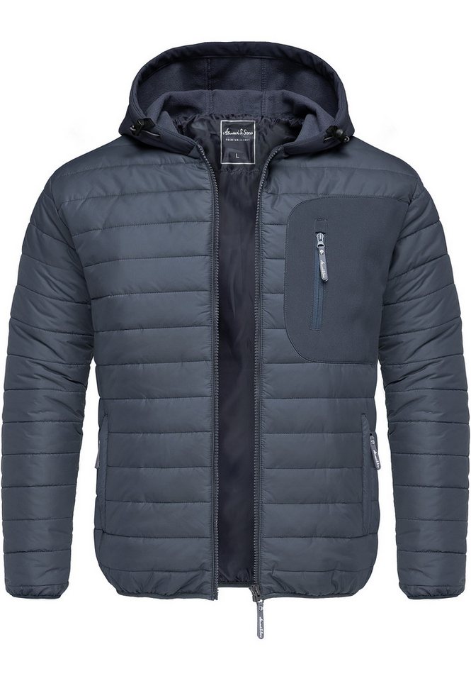 Amaci&Sons Steppjacke MACON Hybrid Steppjacke Hybrid Softshell Herren Outdoor Kapuzen Jacke von Amaci&Sons
