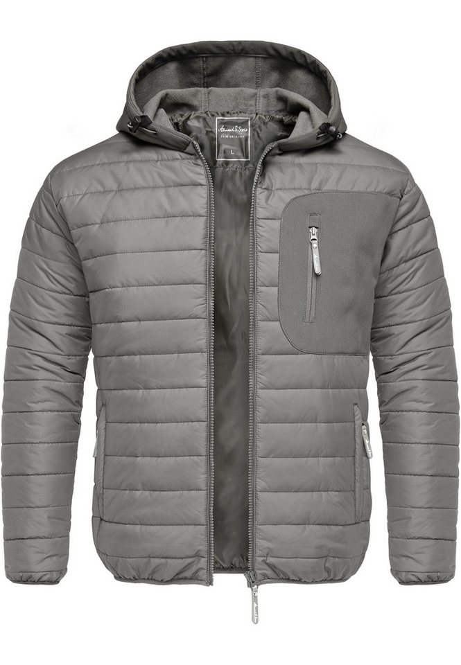 Amaci&Sons Steppjacke MACON Hybrid Steppjacke Hybrid Softshell Herren Outdoor Kapuzen Jacke von Amaci&Sons