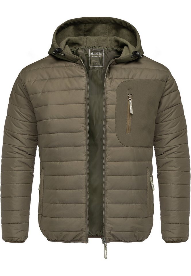 Amaci&Sons Steppjacke MACON Hybrid Steppjacke Hybrid Softshell Herren Outdoor Kapuzen Jacke von Amaci&Sons