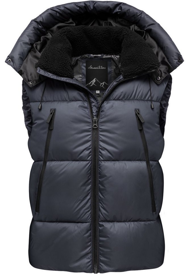 Amaci&Sons Steppweste BOGOTA Steppweste Dicke Herren Outdoor Winter Weste Jacke mit Kapuze von Amaci&Sons