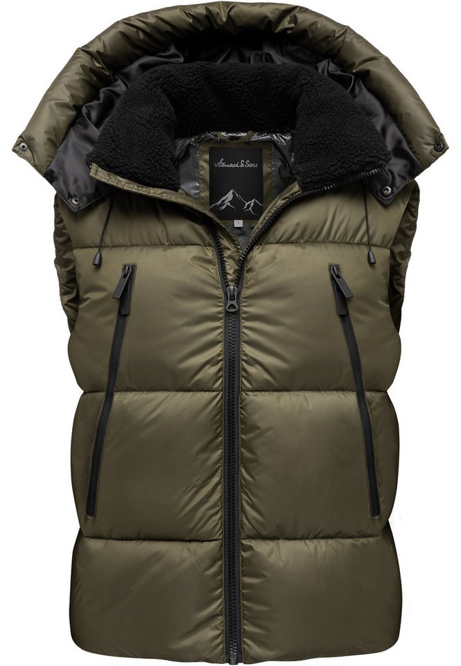 Amaci&Sons Steppweste BOGOTA Steppweste Dicke Herren Outdoor Winter Weste Jacke mit Kapuze von Amaci&Sons