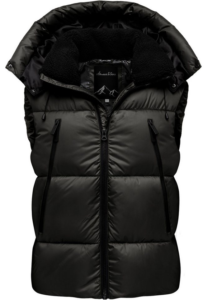 Amaci&Sons Steppweste BOGOTA Steppweste Dicke Herren Outdoor Winter Weste Jacke mit Kapuze von Amaci&Sons