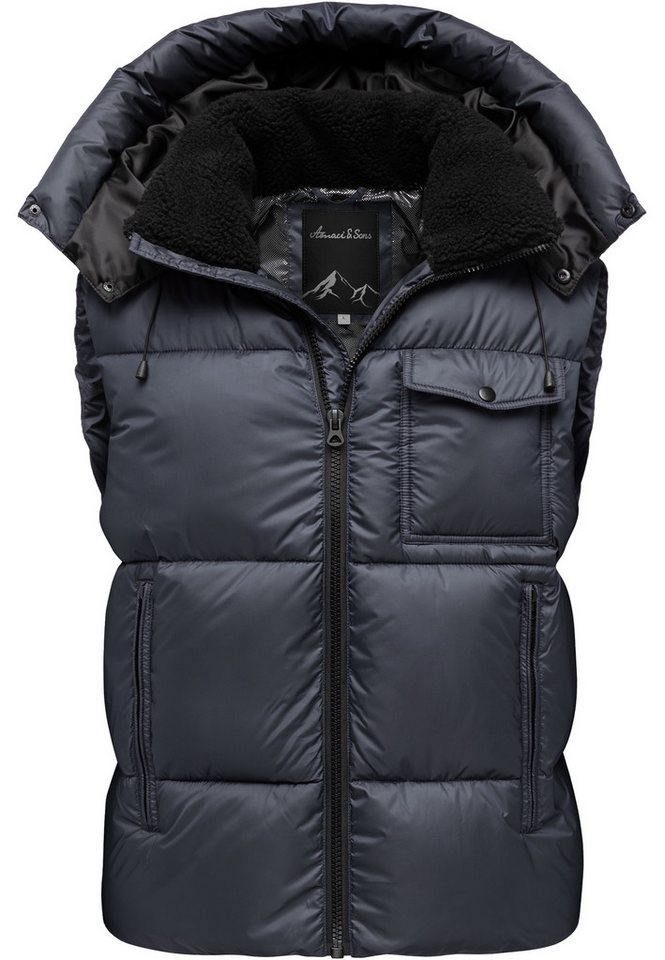 Amaci&Sons Steppweste HOBOKEN Steppweste Dicke Herren Outdoor Winter Weste Jacke mit Kapuze von Amaci&Sons