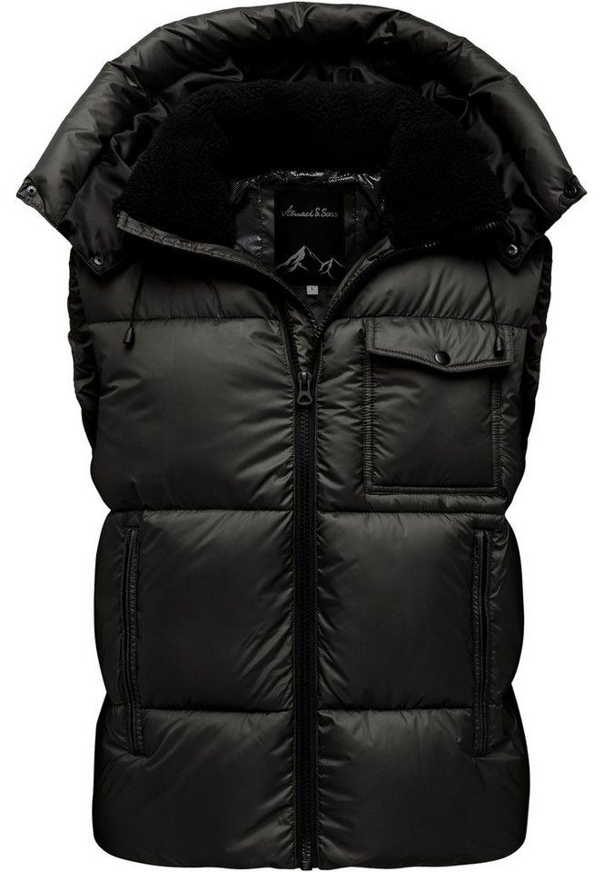 Amaci&Sons Steppweste HOBOKEN Steppweste Dicke Herren Outdoor Winter Weste Jacke mit Kapuze von Amaci&Sons
