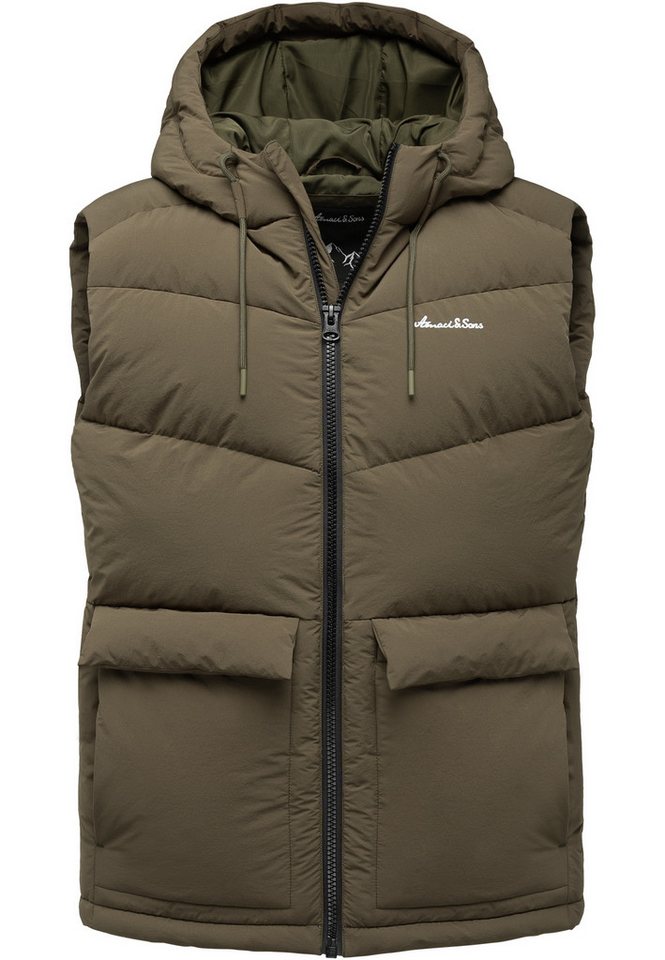 Amaci&Sons Steppweste LOWELL Winterweste Herren Outdoor Winter Weste Jacke mit Kapuze von Amaci&Sons