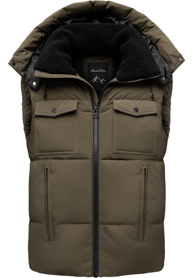 Amaci&Sons Steppweste NAMPA Winterweste Herren Outdoor Winter Weste Jacke mit Kapuze von Amaci&Sons