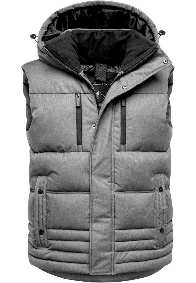 Amaci&Sons Steppweste PACIFICA Steppweste Dicke Herren Outdoor Winter Weste Jacke mit Kapuze von Amaci&Sons