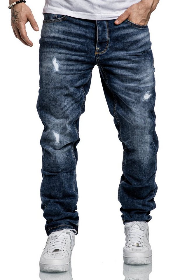 Amaci&Sons Straight-Jeans MEDFORD Destroyed Jeans Herren Regular Fit Destroyed Jeans von Amaci&Sons