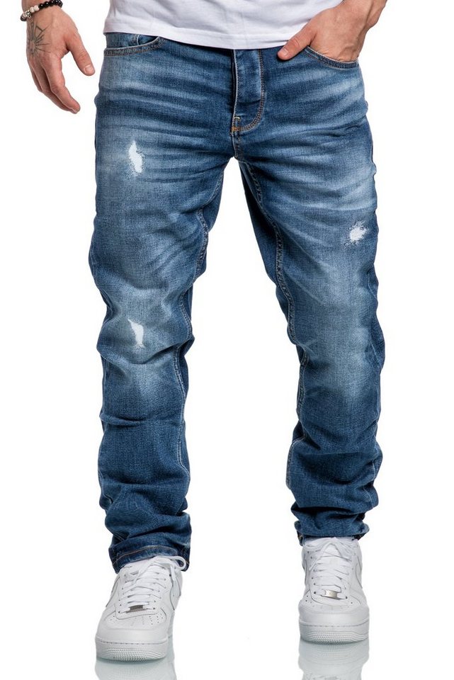 Amaci&Sons Straight-Jeans MEDFORD Destroyed Jeans Herren Regular Fit Destroyed Jeans von Amaci&Sons