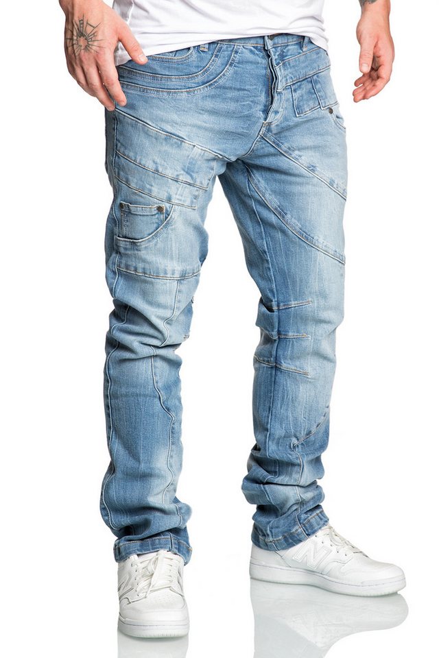 Amaci&Sons Stretch-Jeans KAUAI Regular Slim Jeans Herren Regular Slim Denim Design Hose von Amaci&Sons