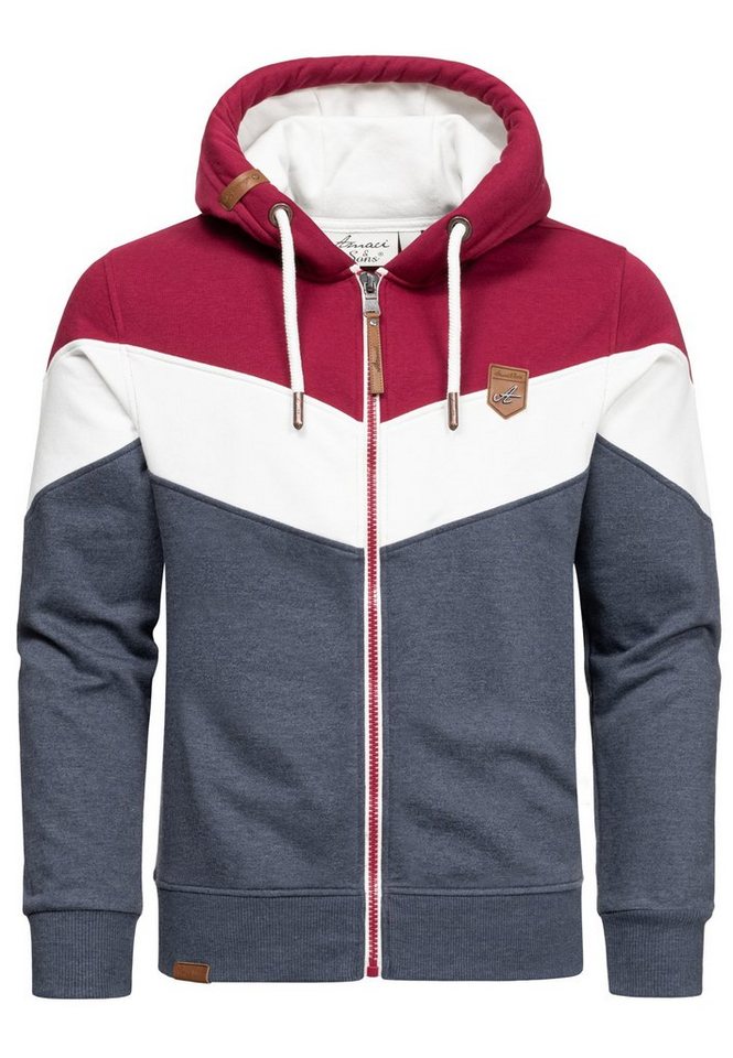 Amaci&Sons Kapuzenpullover ARDMORE Sweatjacke im Block-Design Herren Kapuzenpullover Pullover Hoodie Zipper Jacke von Amaci&Sons