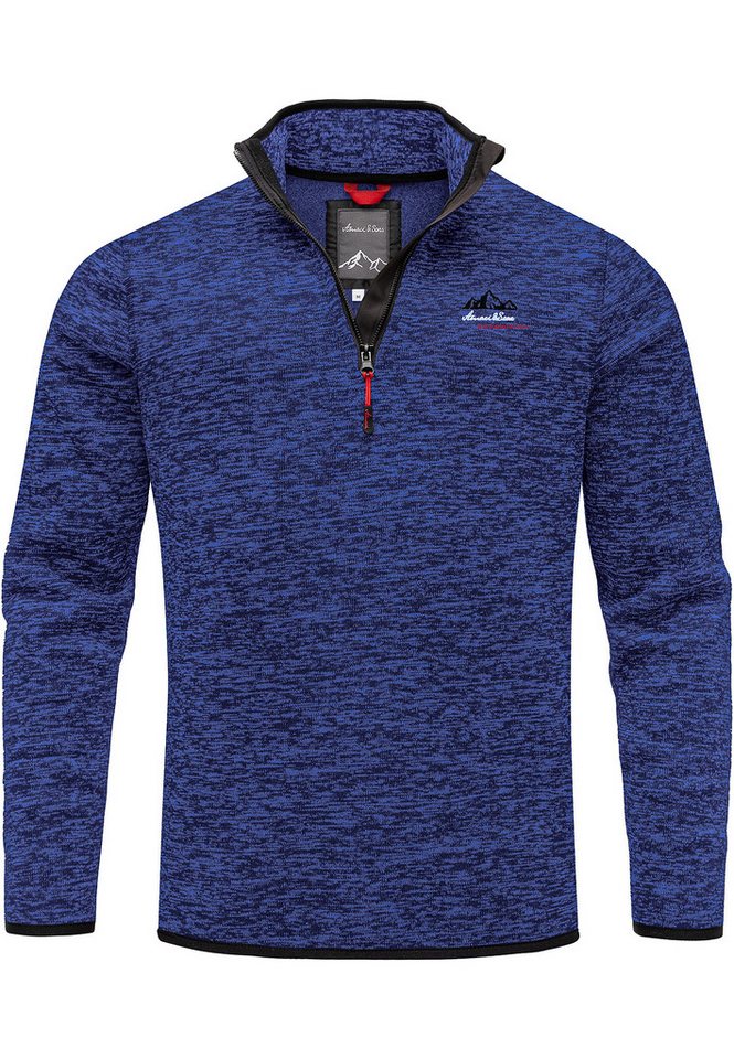 Amaci&Sons Sweatshirt AMES Fleecejacke Herren Troyer Strickfleece Zipper Sweatshirt Sweatjacke von Amaci&Sons