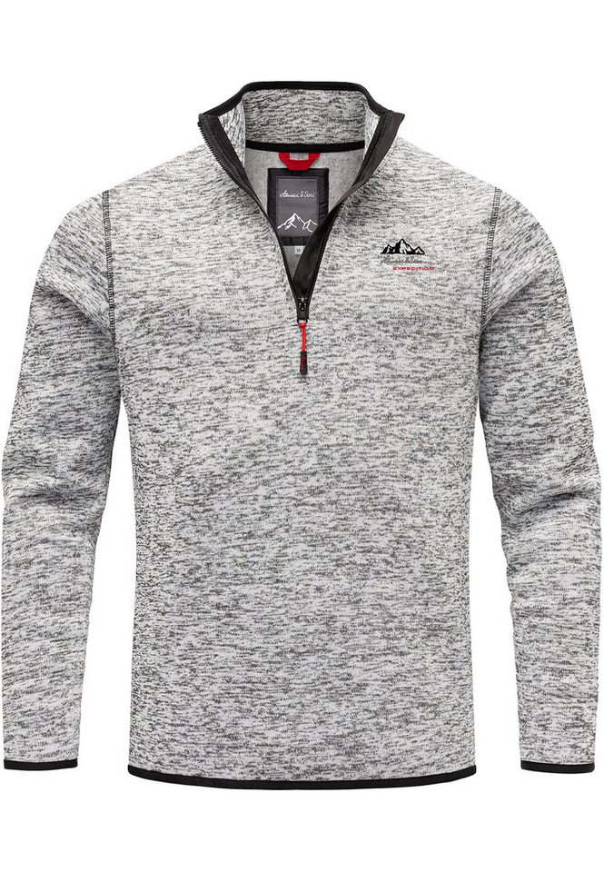 Amaci&Sons Sweatshirt AMES Fleecejacke Herren Troyer Strickfleece Zipper Sweatshirt Sweatjacke von Amaci&Sons