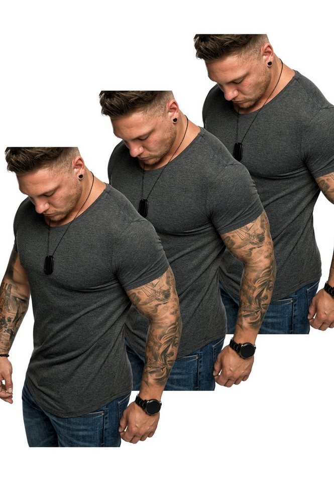 Amaci&Sons T-Shirt 3. BELLEVUE 3er-Pack T-Shirts (3er-Pack) Herren Basic Oversize T-Shirt mit V-Ausschnitt von Amaci&Sons