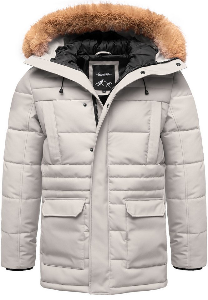 Amaci&Sons Winterjacke KENT Winterjacke Herren Gefütterte Dicke Winter Jacke Mantel Parka mit Kapuze von Amaci&Sons