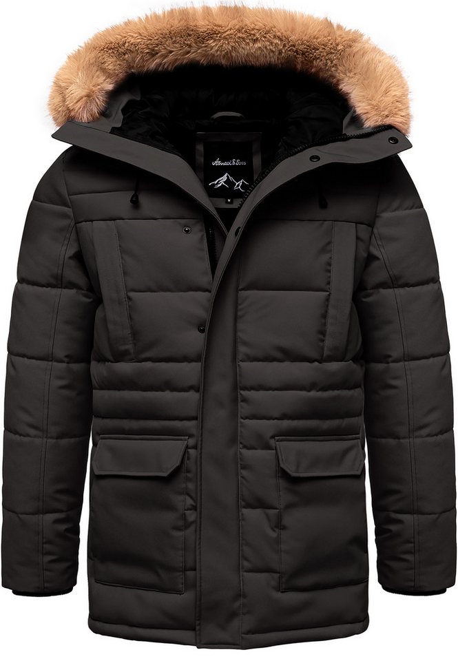 Amaci&Sons Winterjacke KENT Winterjacke Herren Gefütterte Dicke Winter Jacke Mantel Parka mit Kapuze von Amaci&Sons