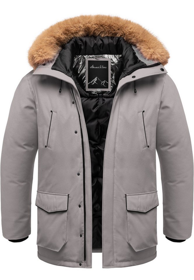 Amaci&Sons Winterjacke NORWALK Winterjacke Herren Gefütterte Dicke Glanz Winter Jacke Mantel Parka mit Kapuze von Amaci&Sons