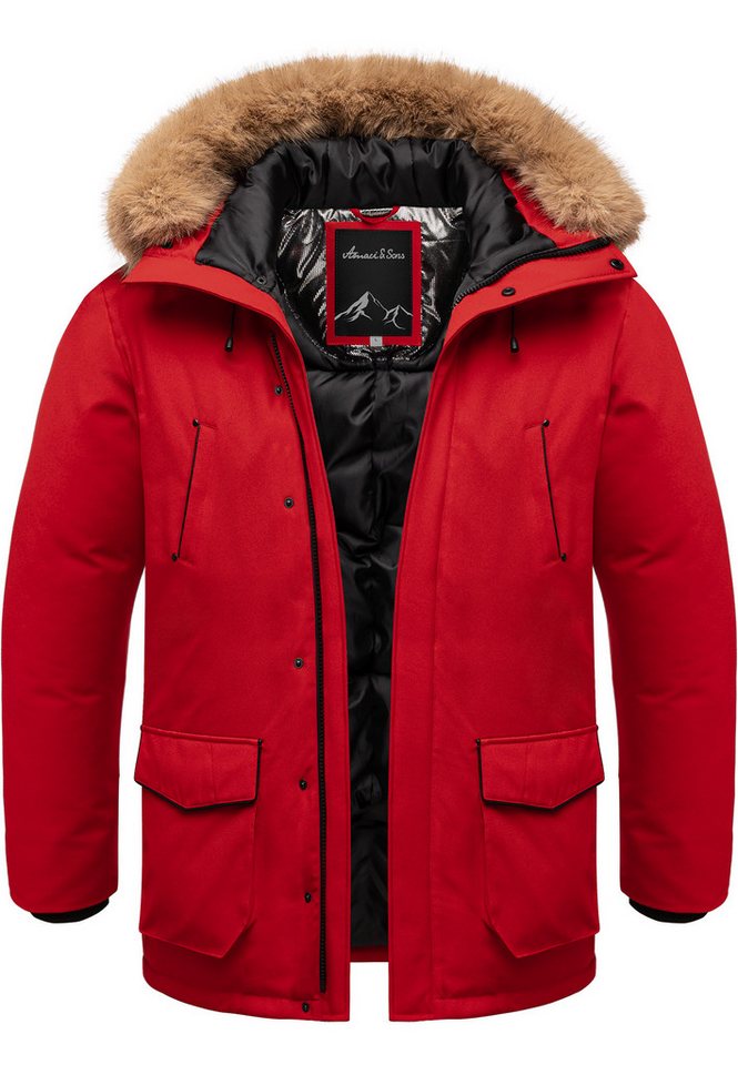 Amaci&Sons Winterjacke NORWALK Winterjacke Herren Gefütterte Dicke Glanz Winter Jacke Mantel Parka mit Kapuze von Amaci&Sons