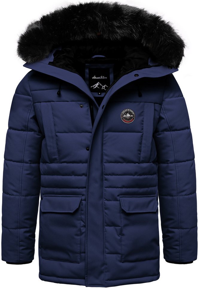 Amaci&Sons Winterjacke TULSA Winterjacke Herren Gefütterte Dicke Winter Jacke Mantel Parka mit Kapuze von Amaci&Sons