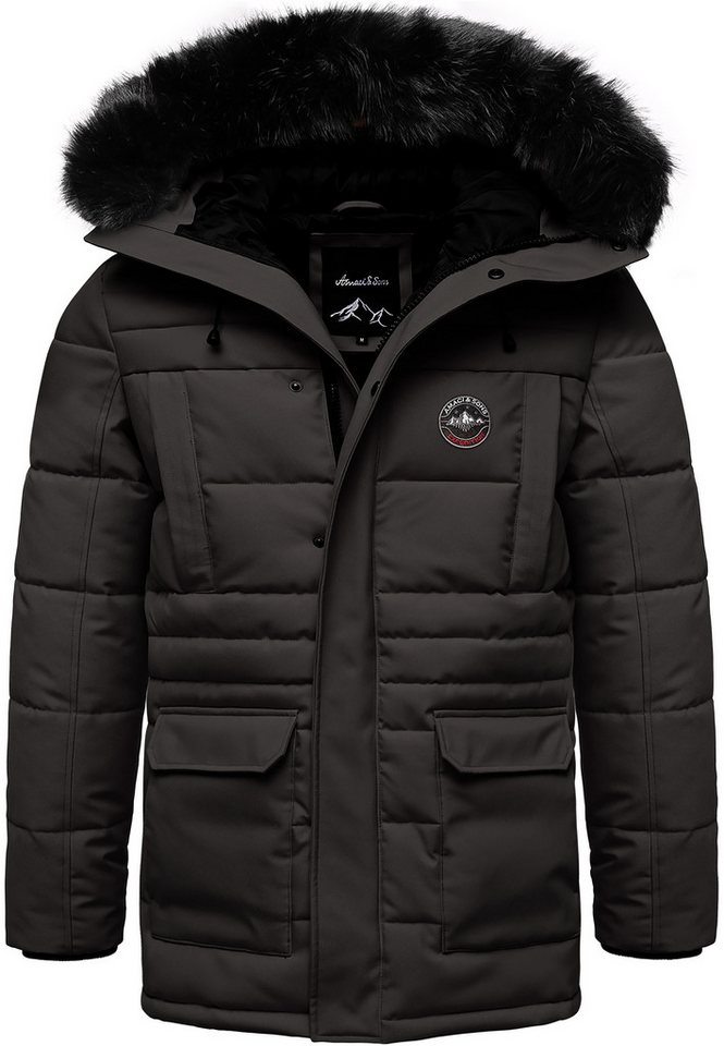 Amaci&Sons Winterjacke TULSA Winterjacke Herren Gefütterte Dicke Winter Jacke Mantel Parka mit Kapuze von Amaci&Sons