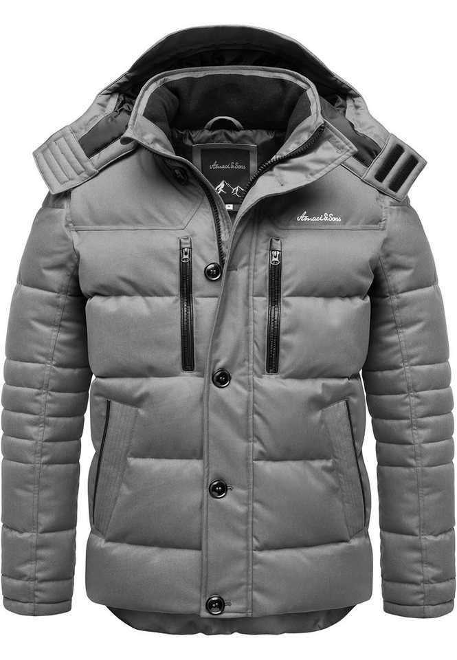 Amaci&Sons Winterjacke WACO Winterjacke Herren Gefütterte Winter Jacke für Männer mit Kapuze von Amaci&Sons