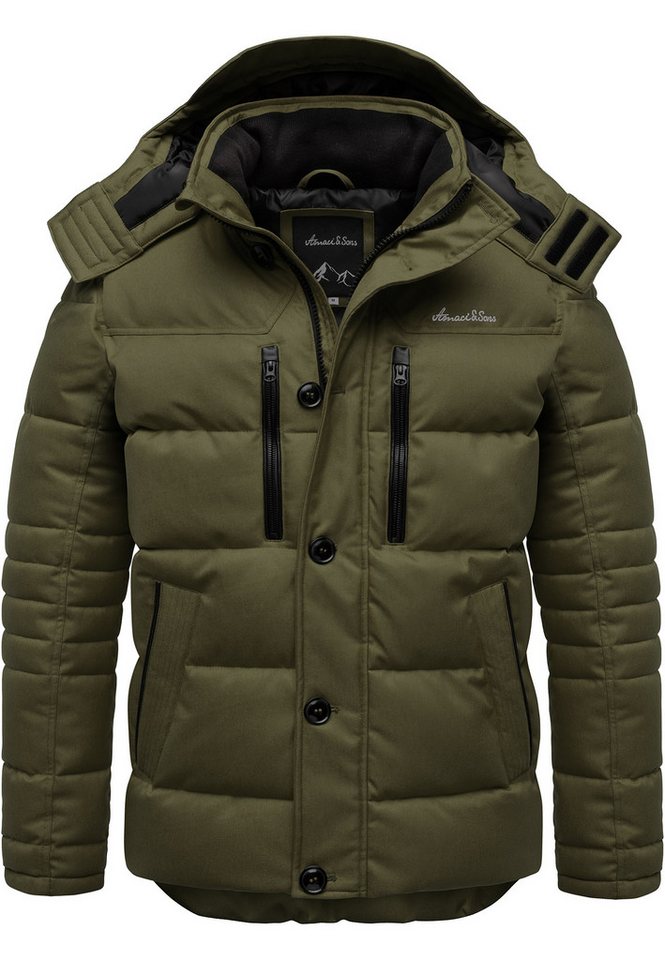 Amaci&Sons Winterjacke WACO Winterjacke Herren Gefütterte Winter Jacke für Männer mit Kapuze von Amaci&Sons