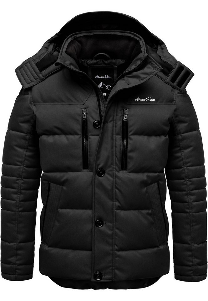 Amaci&Sons Winterjacke WACO Winterjacke Herren Gefütterte Winter Jacke für Männer mit Kapuze von Amaci&Sons