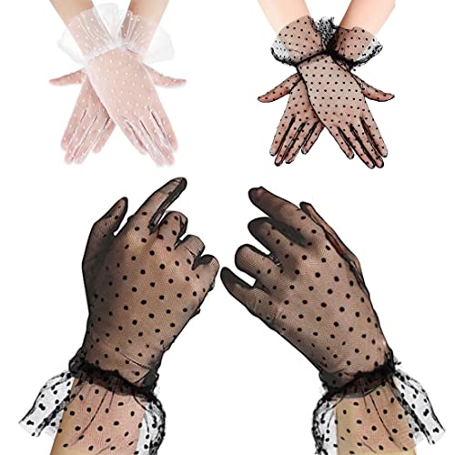 Amacoam 2 Paar Spitzenhandschuhe Damen Spitze Handschuhe Kurz Hochzeit Handschuhe Brauthandschuh mit Schleife Netzhandschuhe Fasching Party Kostüm Accessoires Hochzeitsfeiern Braut Spitzen Handschuh Amacoam 2 Paar Spitzenhandschuhe Damen Spitze Handschuhe Kurz Hochzeit Handschuhe Brauthandschuh mit Schleife Netzhandschuhe Fasching Party Kostüm Accessoires Hochzeitsfeiern Braut Spitzen Handschuh von Amacoam