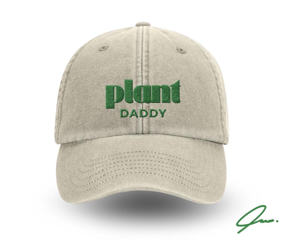 Plant Daddy Baseball Cap Vintage Washed Cotton Unisex Dad Hat Adjustable Funny Gardening Botanical Lover Gift Eco Parent Embroidered von AmaddyaDesignStudio