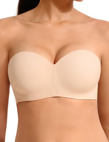 Amafuur Trägerloser Push-up-BHs, nahtlos, Multiway-Korsett, leicht gepolsterter BH, Hautfarben, 85E Amafuur Trägerloser Push-up-BHs, nahtlos, Multiway-Korsett, leicht gepolsterter BH, Hautfarben, 85E von Amafuur