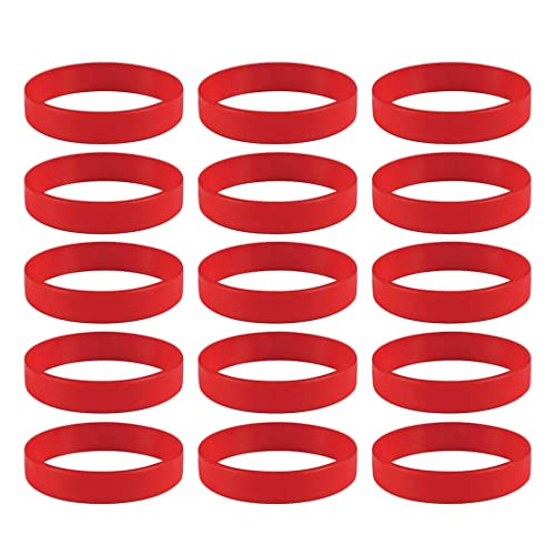 Amagogo 10 Stück Silikagel Armbänder für Damen und Herren, wasserabweisendes Sportarmband, stilvolles Accessoire, rot von Amagogo