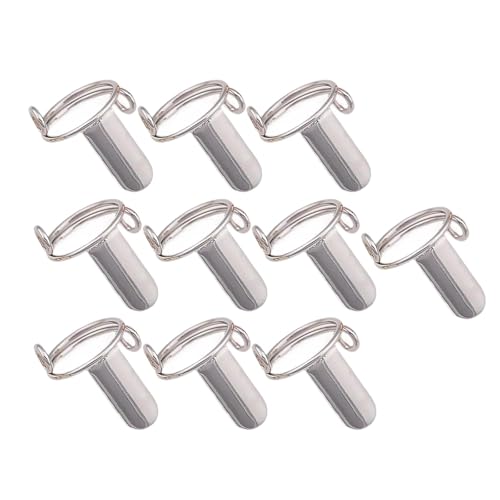 Amagogo 10 x Nagelringe für Frauen, Nagelkunst-Dekoration, abnehmbares Metall, Schmuck für den täglichen Gebrauch, Geschenk, nicht anlaufend, Silber von Amagogo