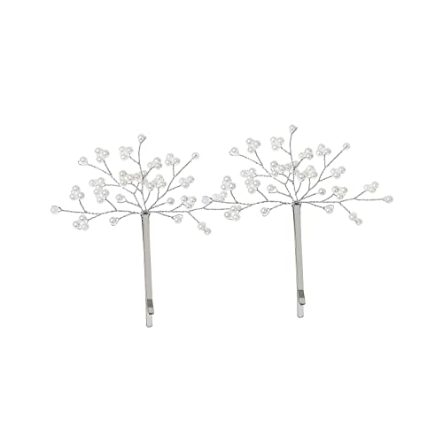 Amagogo 2 x Haarspangen, Haarschmuck, Party-Haarspange, Geschenk, Kopfschmuck, Haarstyling-Werkzeug, dekoratives Ornament, Haarnadeln für Braut, Make-up, Frauen, Argent von Amagogo