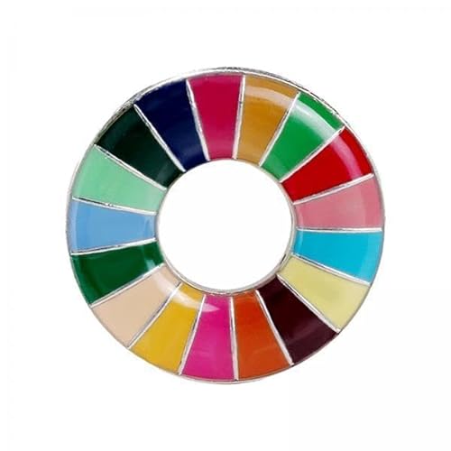Amagogo 2x Modische Emaille Anstecknadel, SDGs Anstecknadel Der Vereinten Nationen, Anstecknadel, Regenbogen Brosche für Taschen, Kleidung, Party Dekoration, von Amagogo