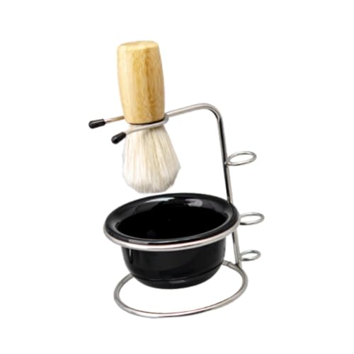 Amagogo 3-in-1-Rasierpinsel-Set, Rasierset, weiche Nylonborsten, ergonomisches Metallgestell für die tägliche Pflege für Männer, Freund, Pflegegeschenk von Amagogo