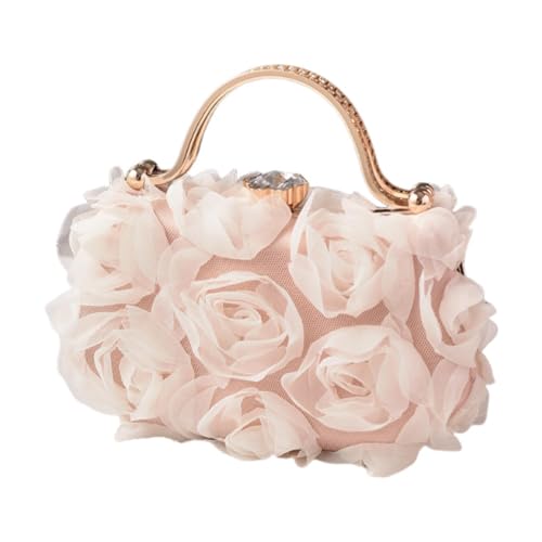 Amagogo Abends Handtasche abnehmbare Kette Kompaktes Abendessen für Hochzeitslippenstift Frau, Beige von Amagogo