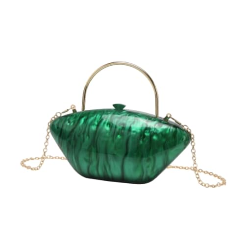 Amagogo Abendtasche aus Acryl, Trendige Schultertasche mit Kette für Hochzeit, Geburtstagsgeschenk, GrÜn von Amagogo