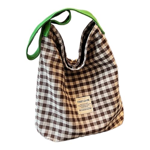 Amagogo Canvas Damen Umhängetasche Handtasche Vielseitige Tragetasche für Freizeit Täglichen Gebrauch Reisen, Kaffeefarbe von Amagogo