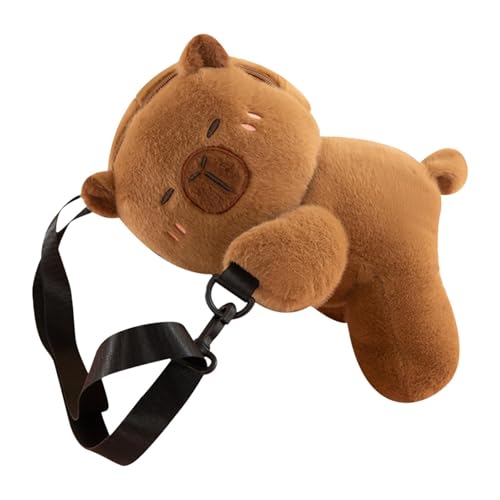 Amagogo Capybara Form Crossbody Bag Umhängetasche Reise Geldbeutel Frauenbeutel Flauschiger mit Verstellbarer Riemenhandtasche zum Pendeln von Amagogo