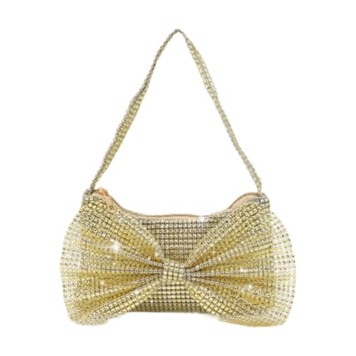 Amagogo Damen Abend Clutch Geldbörse Modische Umhängetasche für Geburtstage Pendeln, Gold von Amagogo