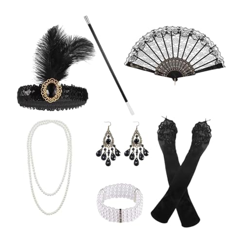Amagogo Damen-Accessoires-Set im Stil der 1920er-Jahre mit Stirnband, Halskette, Armband und Ohrringen für die Hochzeit, Style B Amagogo Damen-Accessoires-Set im Stil der 1920er-Jahre mit Stirnband, Halskette, Armband und Ohrringen für die Hochzeit, Style B von Amagogo