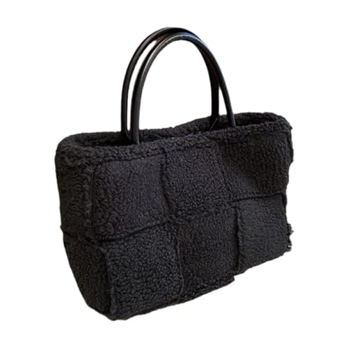 Amagogo Damen-Einkaufstasche, weiblich, Plüschtasche für Party, Winter, Reisen, Arbeit, Schwarz Amagogo Damen-Einkaufstasche, weiblich, Plüschtasche für Party, Winter, Reisen, Arbeit, Schwarz von Amagogo