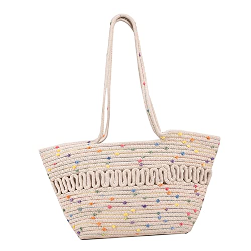 Amagogo Damen Handtasche Handgemachte Seil Umhängetasche Tote Bag für Ausflüge Urlaub Mädchen Geschenke, beige, Langlebig, einzigartig von Amagogo